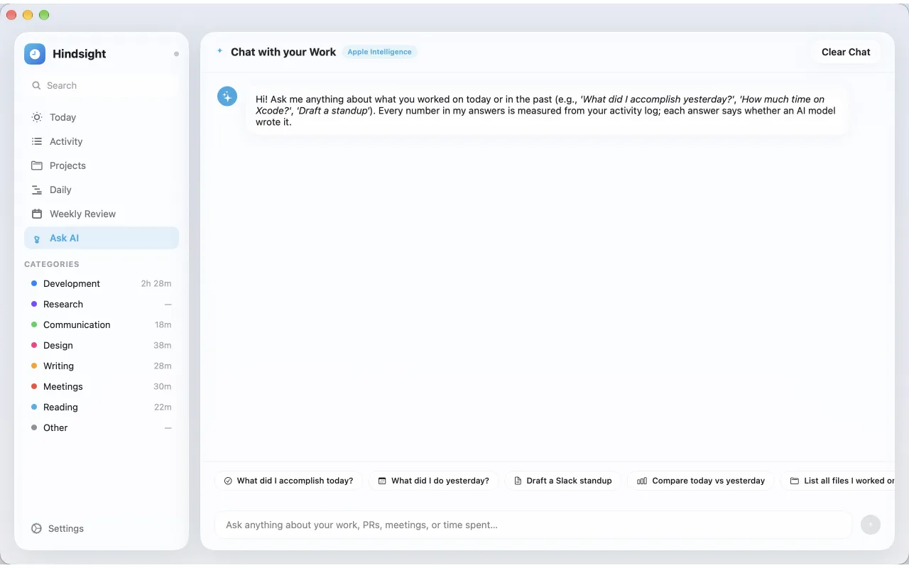 Ask AI answering a question about the workday
